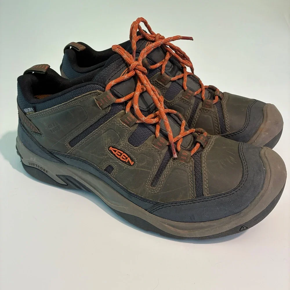KEEN Circadia Low Waterproof Hiking Shoes Mens Brown Black LuftCore 105678